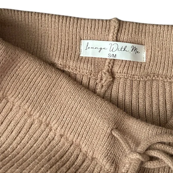 Tan Ribbed Knit Pants - Picture 4 of 4